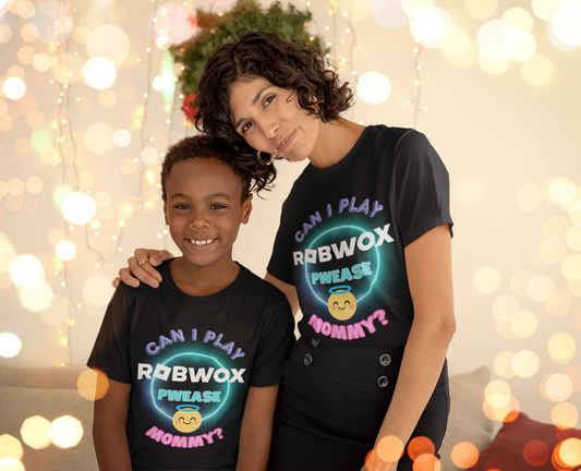 "Can I Play Robwox, Pwease Mommy?" - Gildan 64000 Unisex Half Sleeve T-Shirt